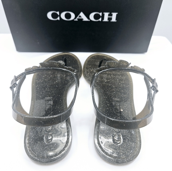 Coach Women's Black Jelly Sandals - Picture 6 of 10